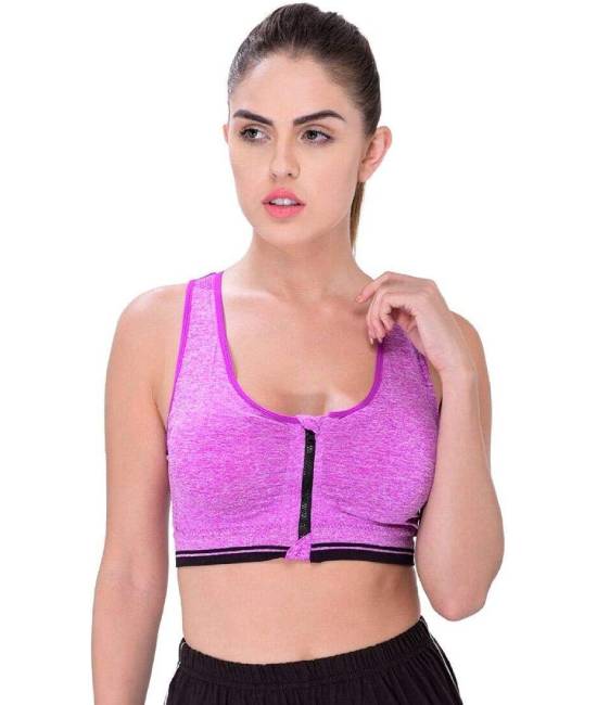 Women’s Padded full Coverage Front Zip Closure Sports Bra for Gym, Yoga