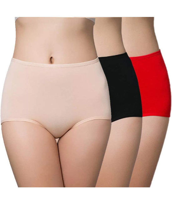 Women’s Cotton Spandex Full Coverage Hipster Panty, Sizes L to 3XL (Pack Of 3)