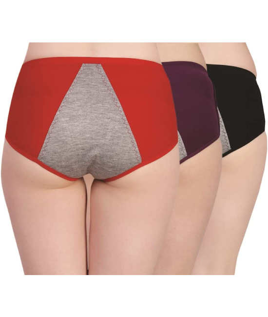 Women’s Cotton Spandex Period Protection Sanitary Panties (Pack of 3)