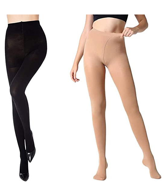Women’s/Girls’s Strechable High Waist Pantyhose Opaque Stocking Tights, (Pack of 2)