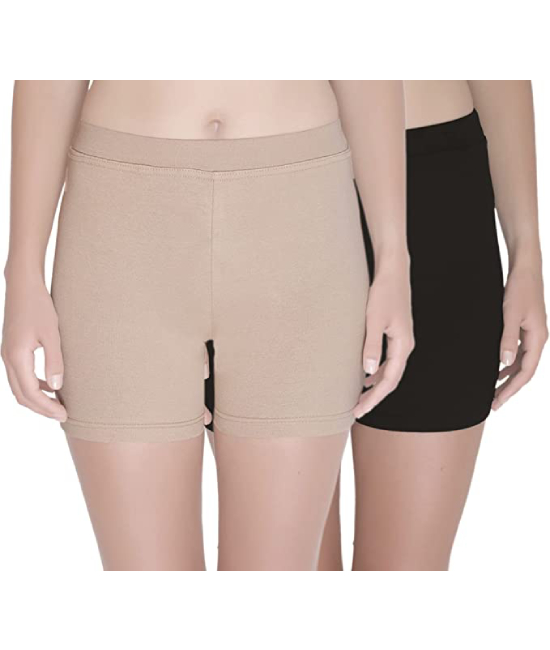Women’s/Girl’s Cotton Lycra High Waist Under Skirt Shorts/Cycling Shorts, (Pack Of 2)