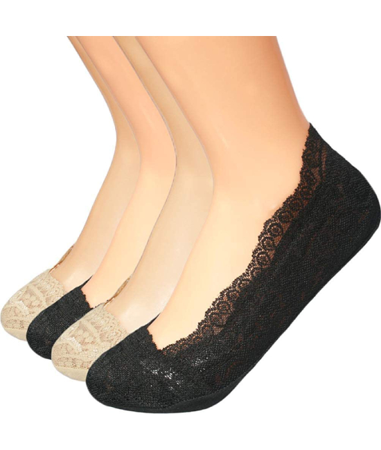 Women’s/Girl’s Anti-Skid Lace No Show Socks/Socks (Pack Of